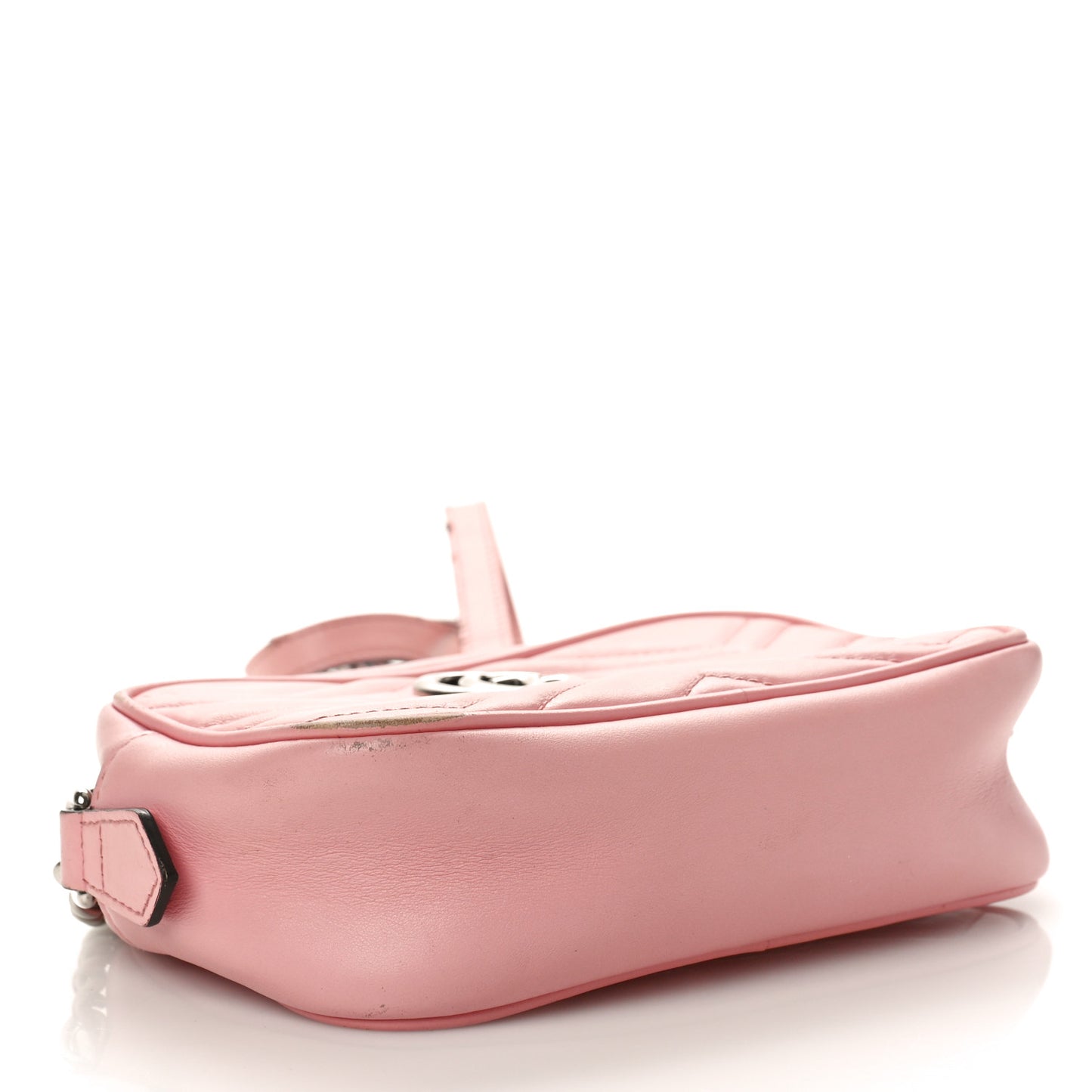 Calfskin Matelasse Mini GG Marmont Chain Shoulder Bag Wild Rose