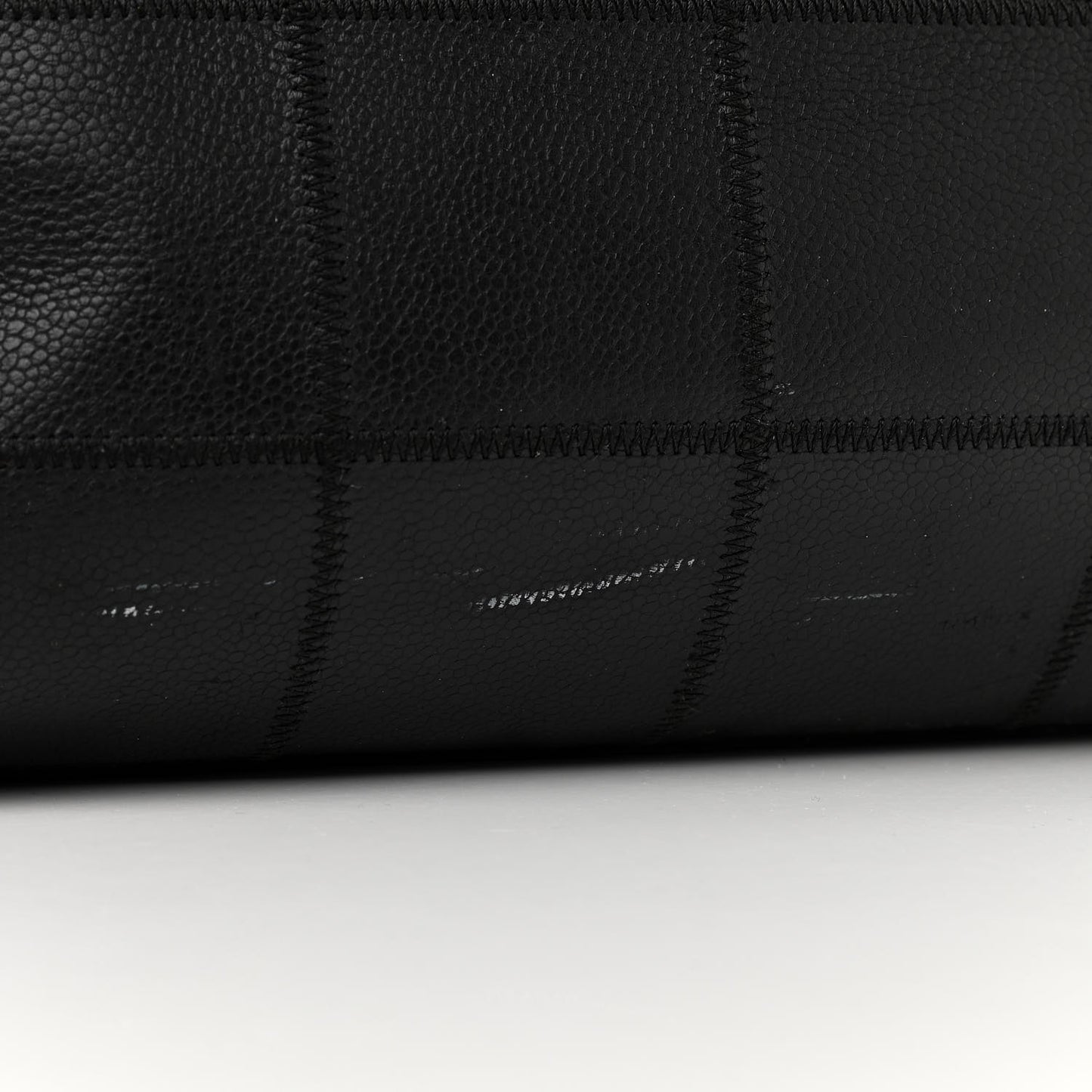 Caviar Square Stitched Large Tote Black