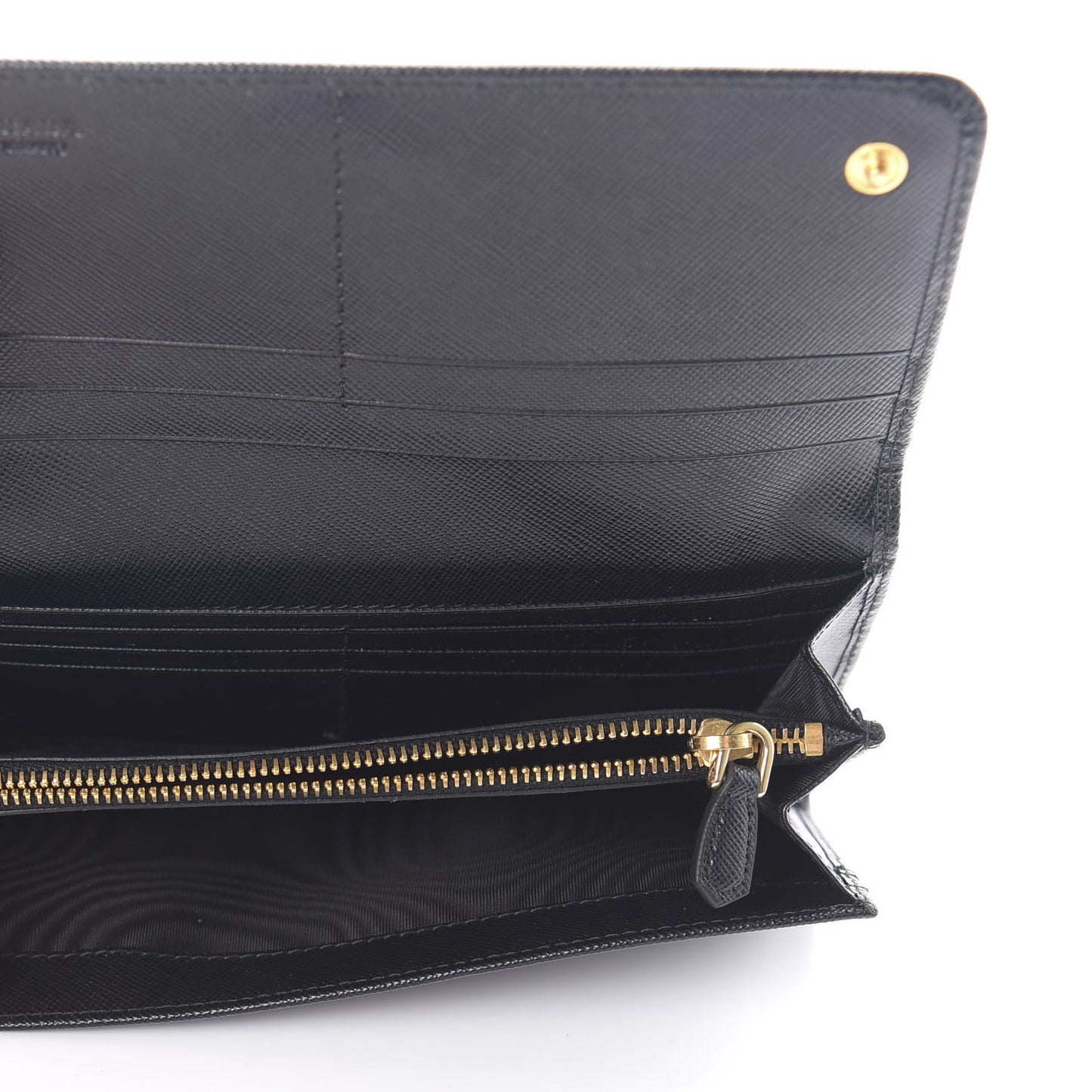 Saffiano Metal Continental Flap Wallet Black
