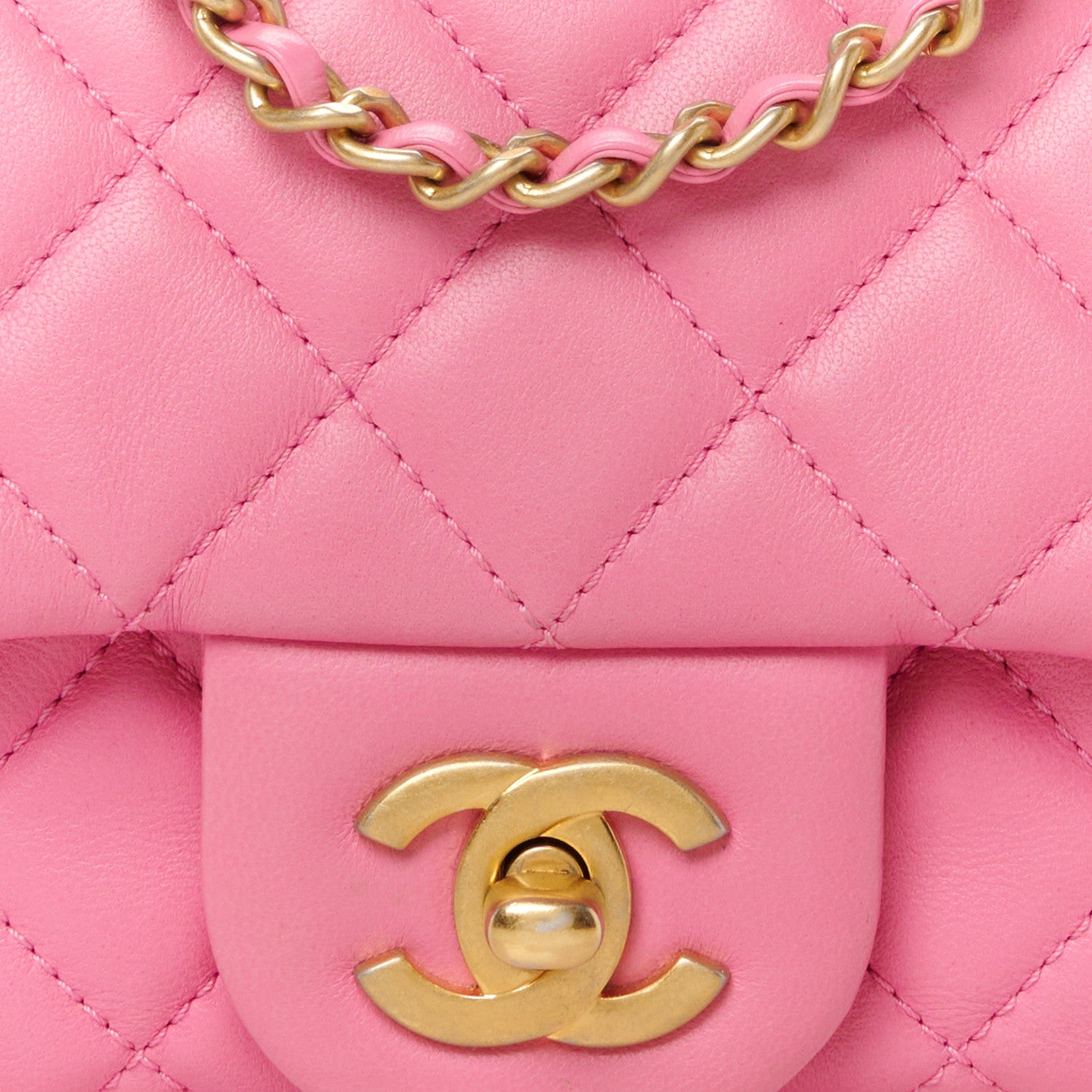 Chanel Lambskin Quilted Mini Pearl Crush Flap Pink 9 of 11