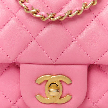 Chanel Lambskin Quilted Mini Pearl Crush Flap Pink 9 of 11