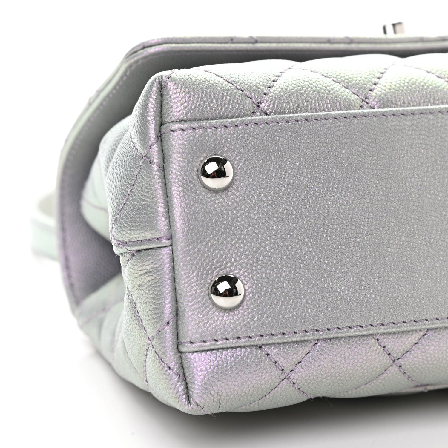 Chanel Iridescent Caviar Quilted Mini Coco Handle Flap Purple 8 of 9