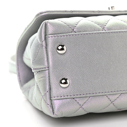 Chanel Iridescent Caviar Quilted Mini Coco Handle Flap Purple 8 of 9