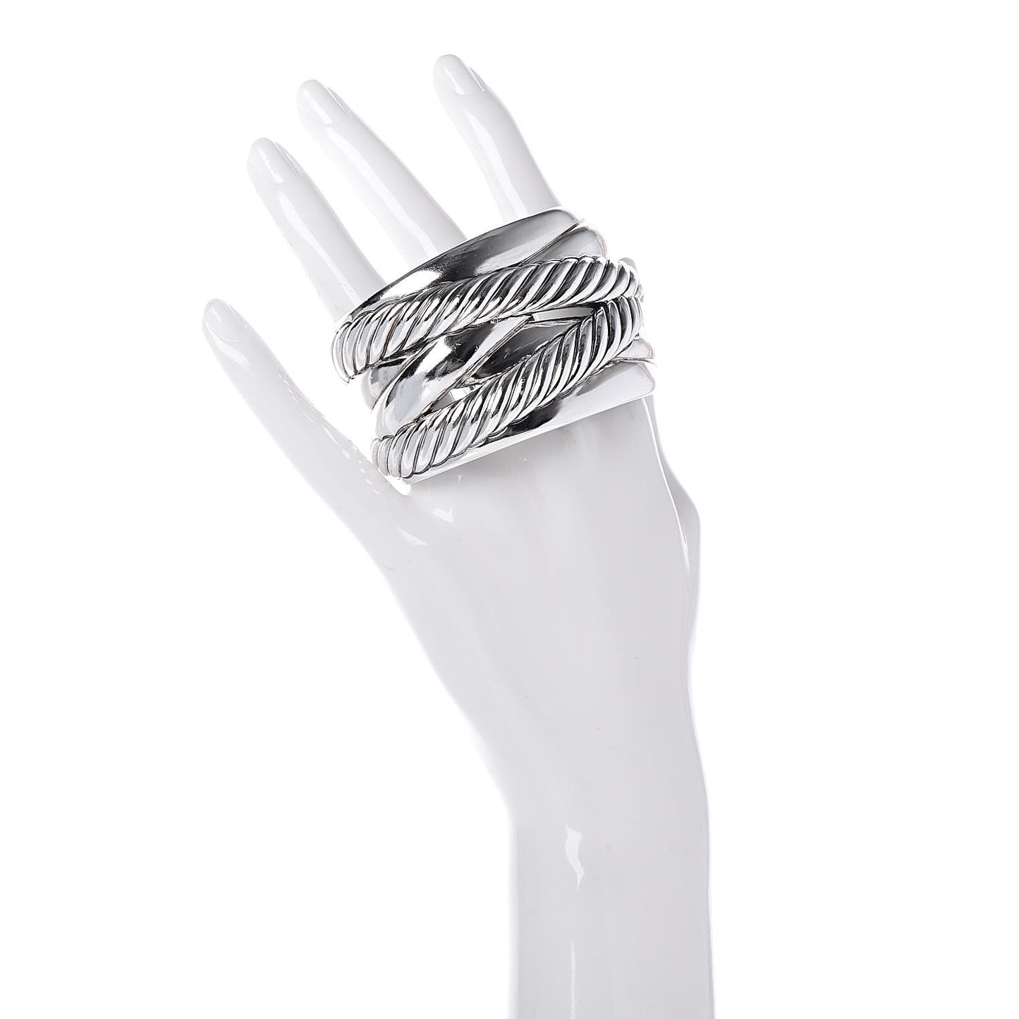Sterling Silver Crossover Cuff Bracelet