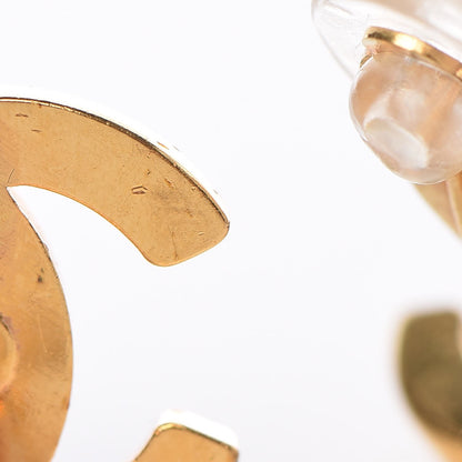 Chanel Crystal CC Turnlock Clip On Earrings Gold 10 of 13