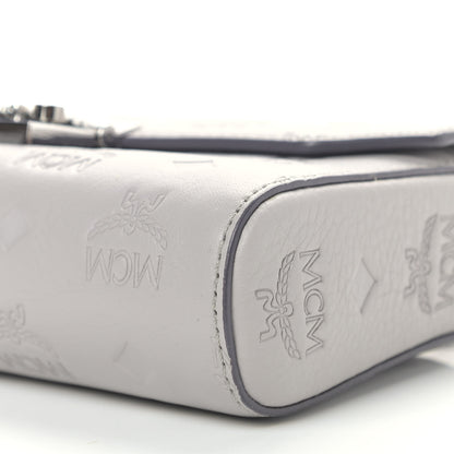MCM Calfskin Ottomar Monogram Small Crossbody Bag Dove Grey 8 of 8