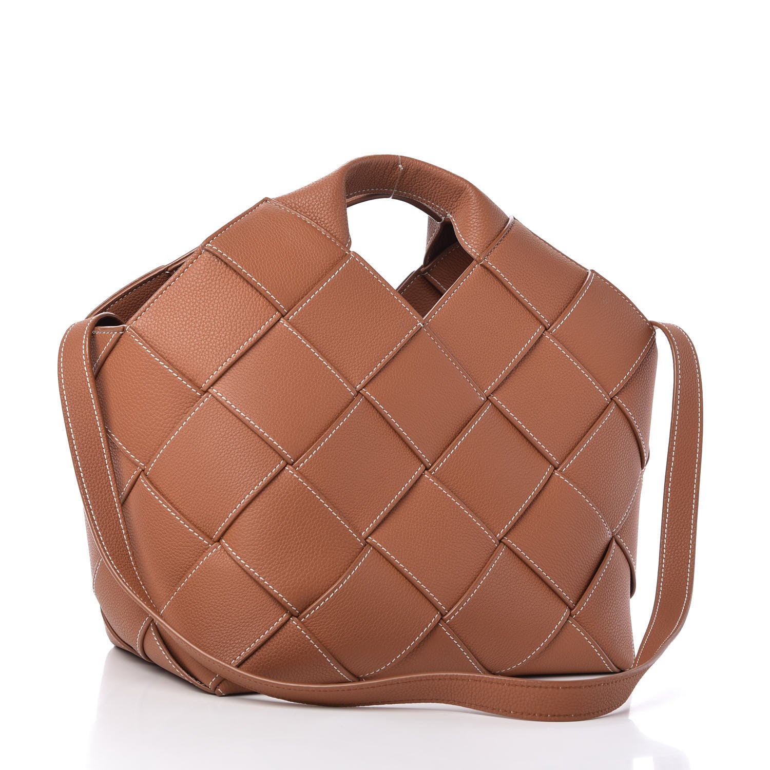 Loewe Soft Grained Calfskin Woven Basket Bag Tan 3 of 10