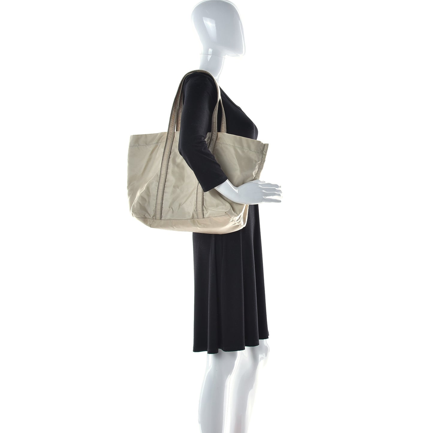 Tessuto Nylon Logo Tote Lino