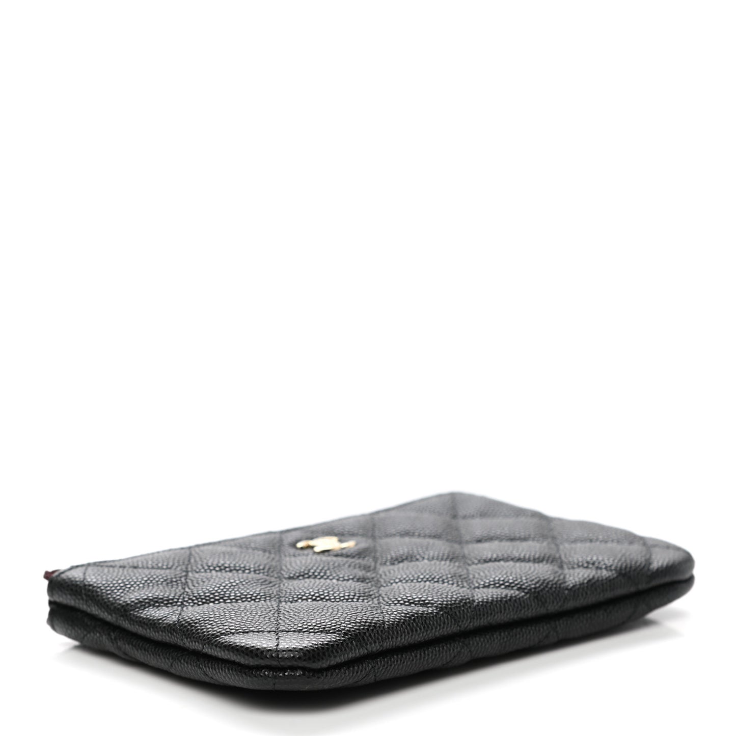 Caviar Quilted Small Cosmetic Case Black