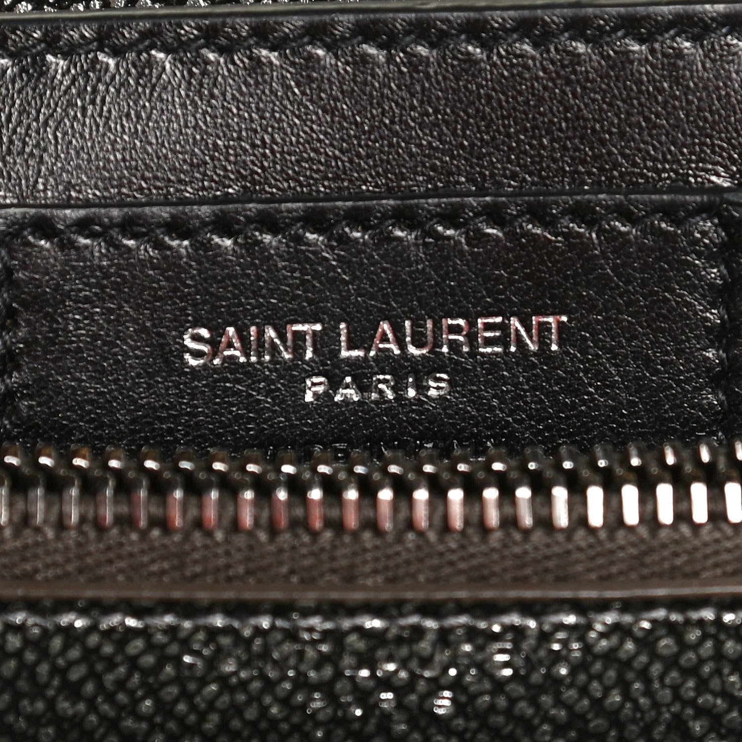 Saint Laurent Metallic Grain De Poudre Matelasse Chevron Monogram Medium College Bag Gunmetal 6 of 12