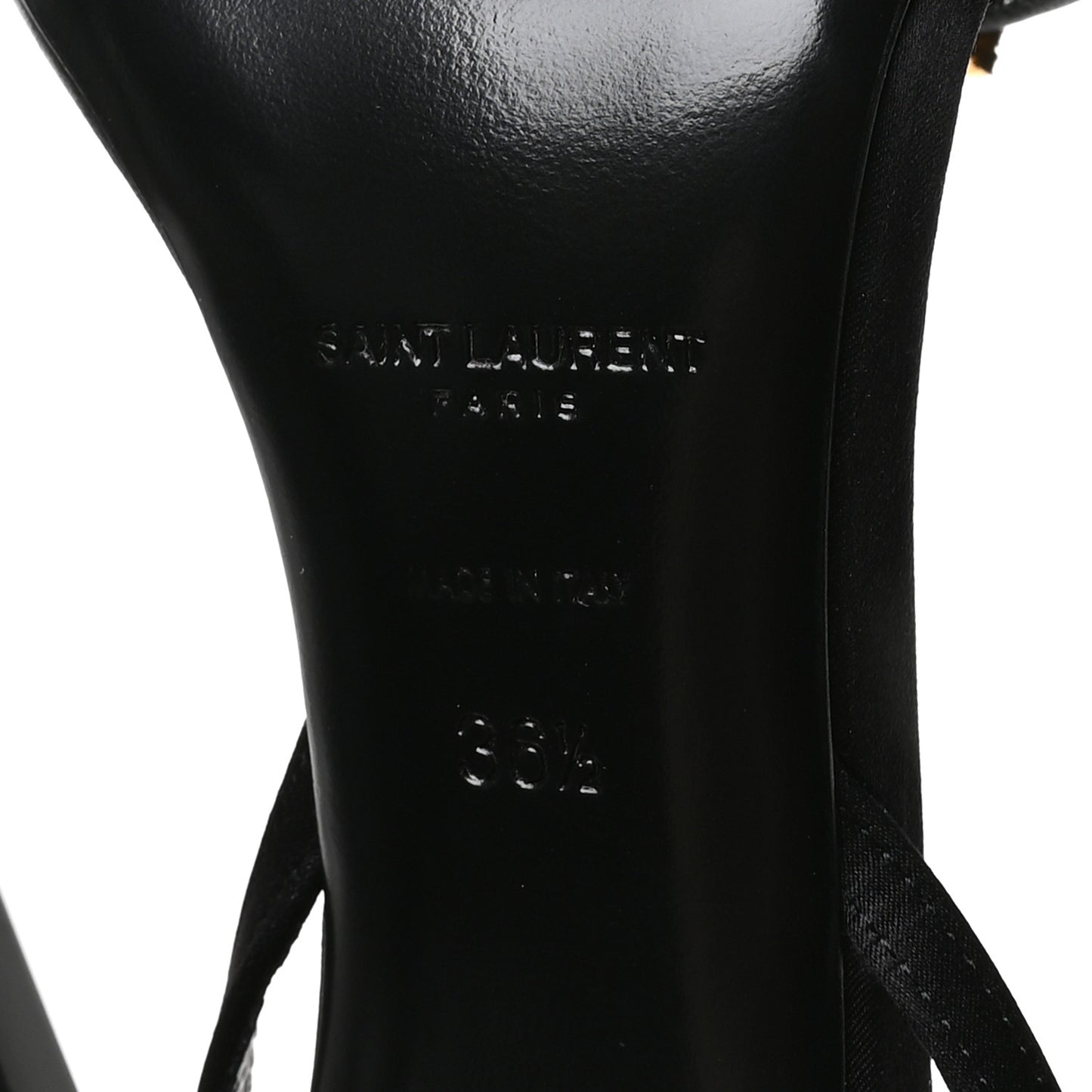 Calfskin Satin Crystal Gippy 110 Sandals 36.5 Black