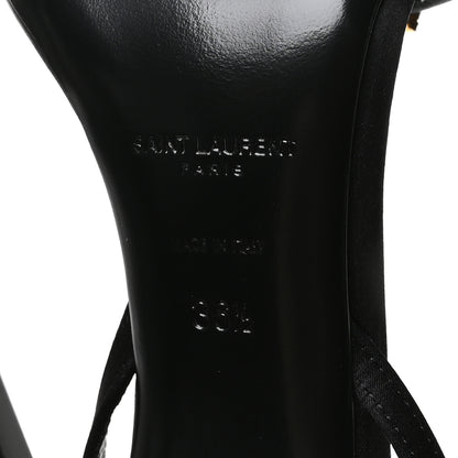 Saint Laurent Calfskin Satin Crystal Gippy 110 Sandals 36.5 Black 7 of 8