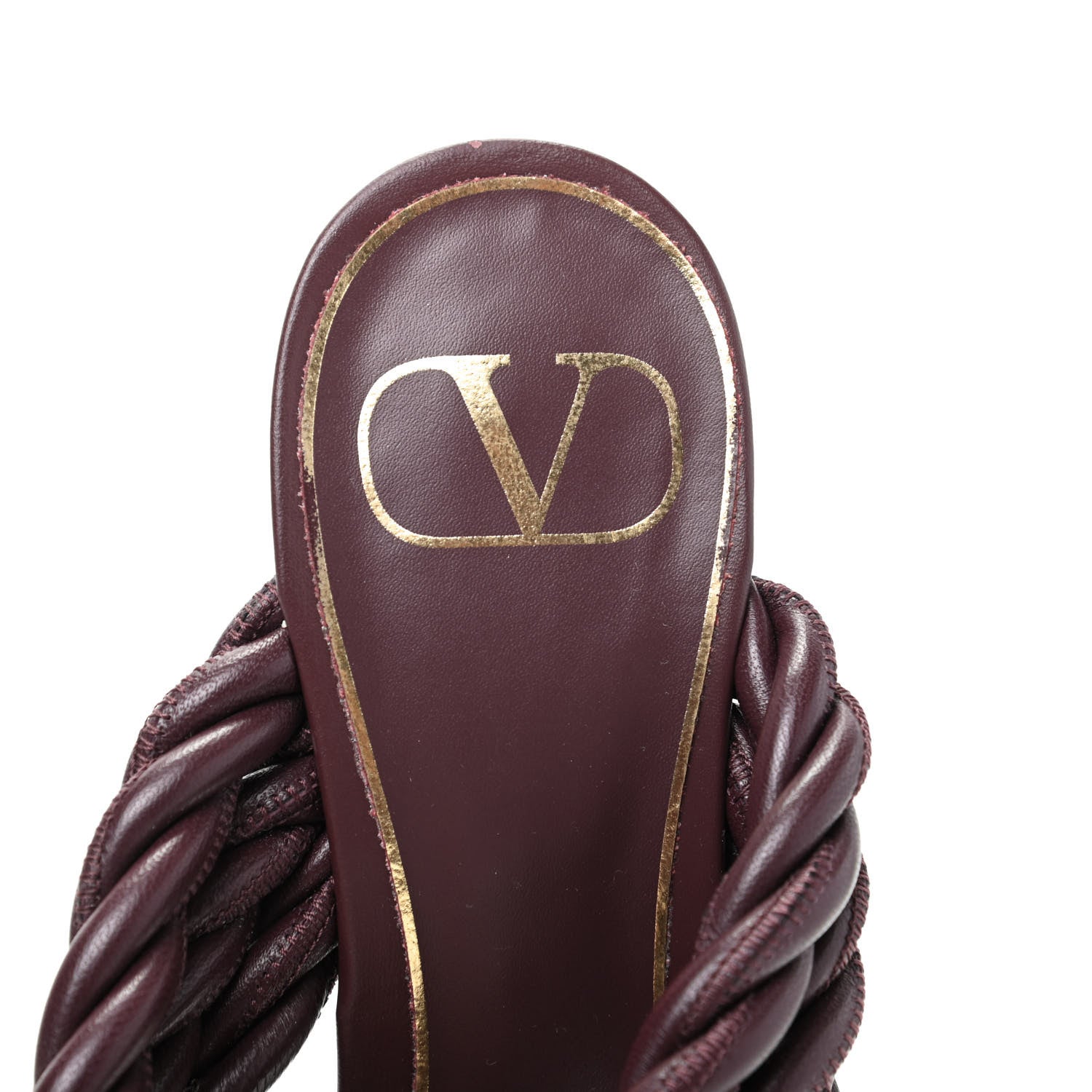 Valentino Garavani Nappa Crisscross Rope Slide Sandals 39.5 Rubin 7 of 8