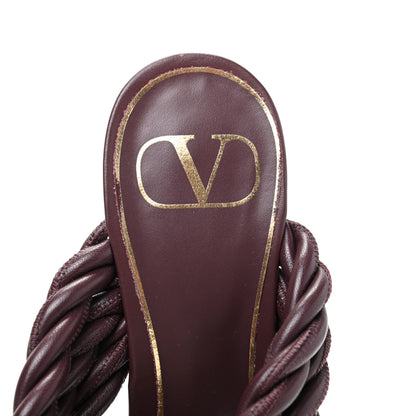 Valentino Garavani Nappa Crisscross Rope Slide Sandals 39.5 Rubin 7 of 8