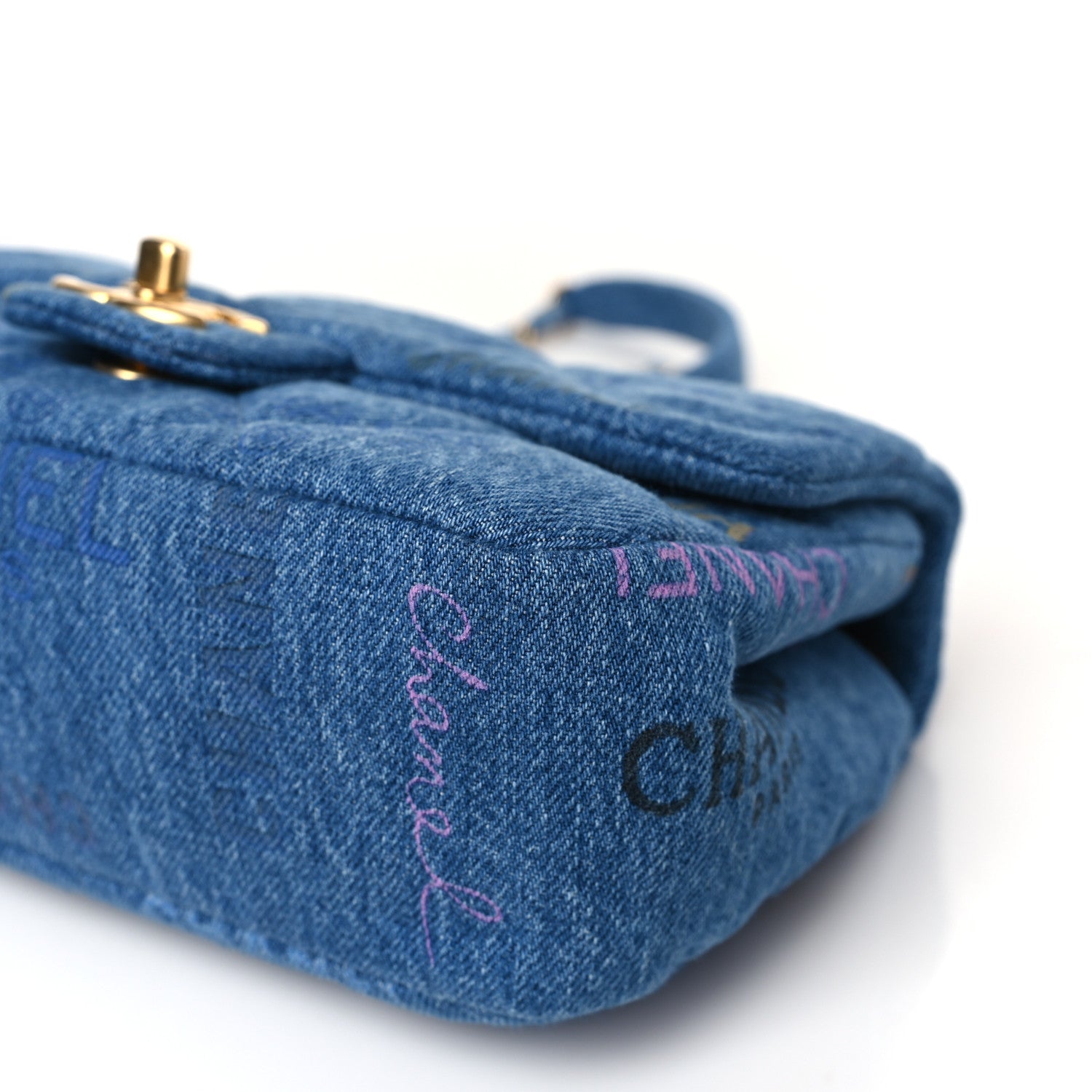 Chanel Denim Quilted Mini Denim Mood Rectangular Flap Blue Multicolor 9 of 9