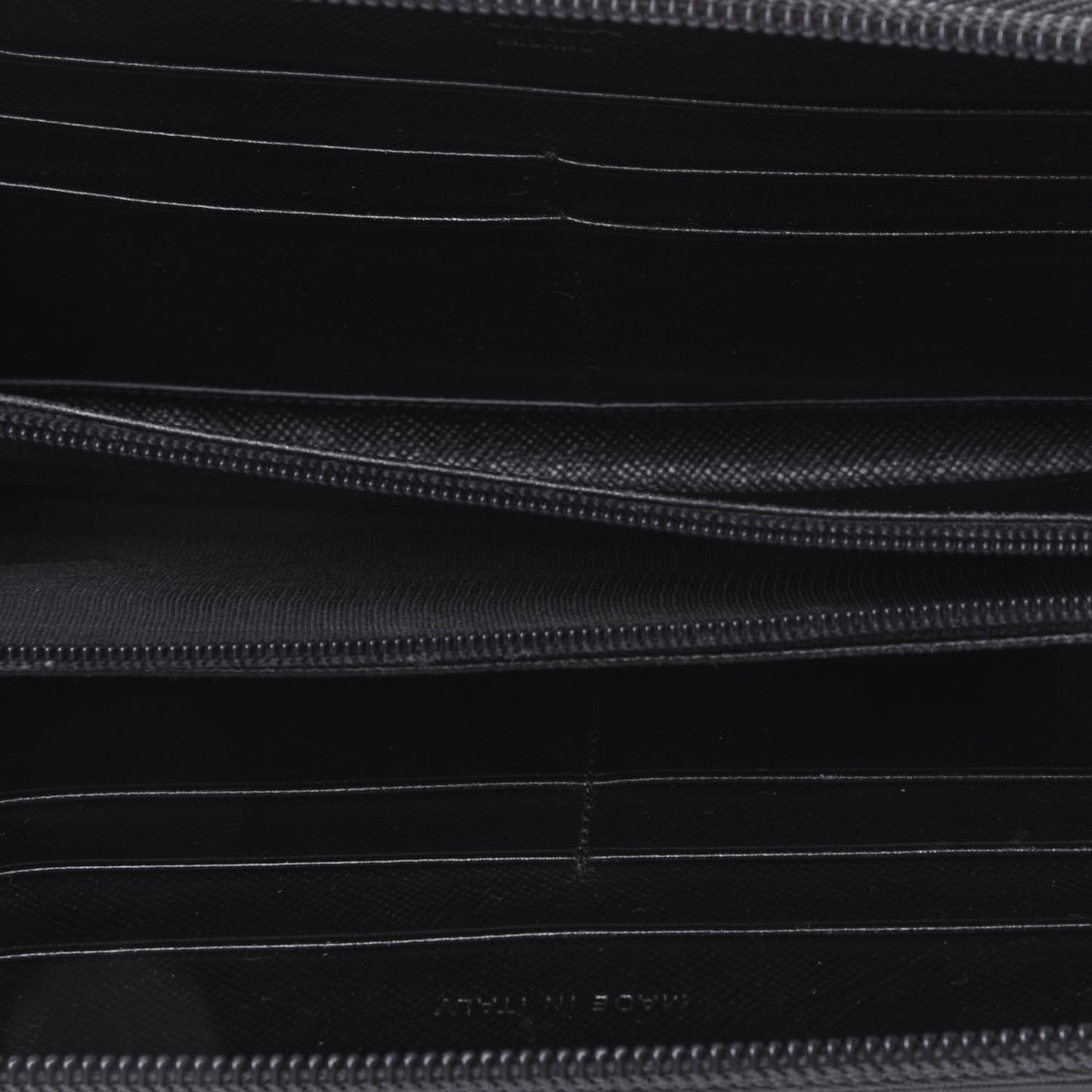 Tessuto Nylon Quilted Zip Around Wallet Black