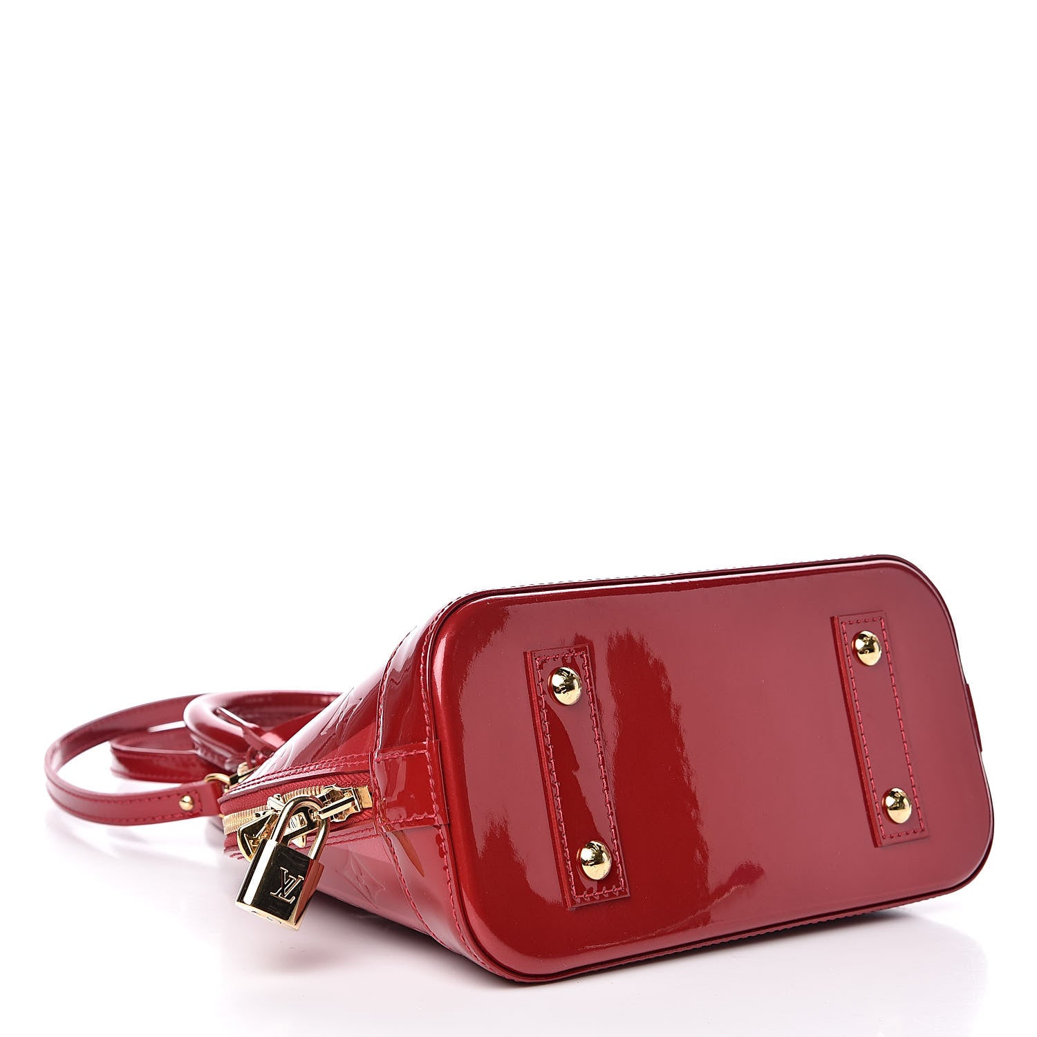 Louis Vuitton Vernis Rayures Alma BB Pomme D'Amour 4 of 9