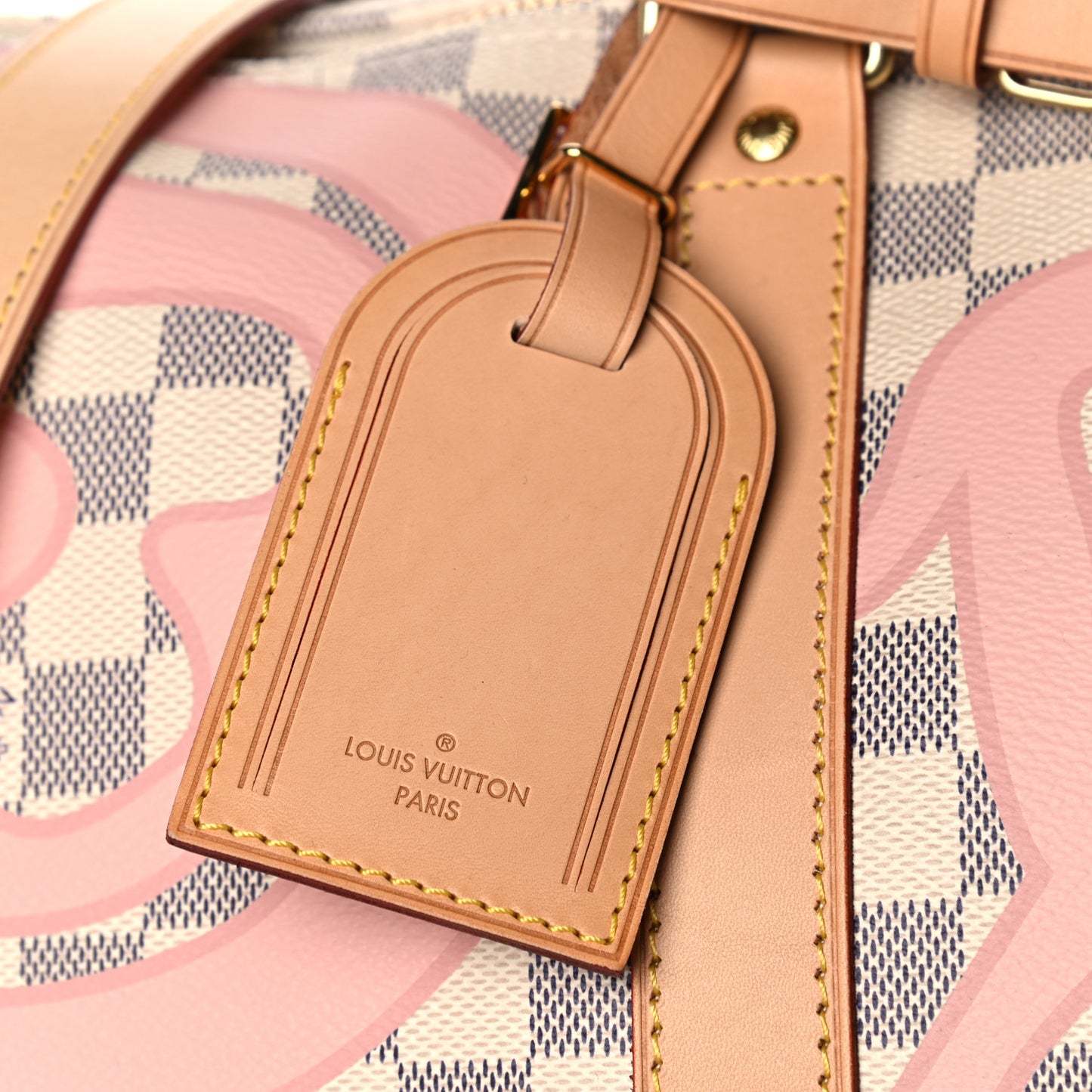 Damier Azur Tahitienne Keepall Bandouliere 50 Rose Ballerine