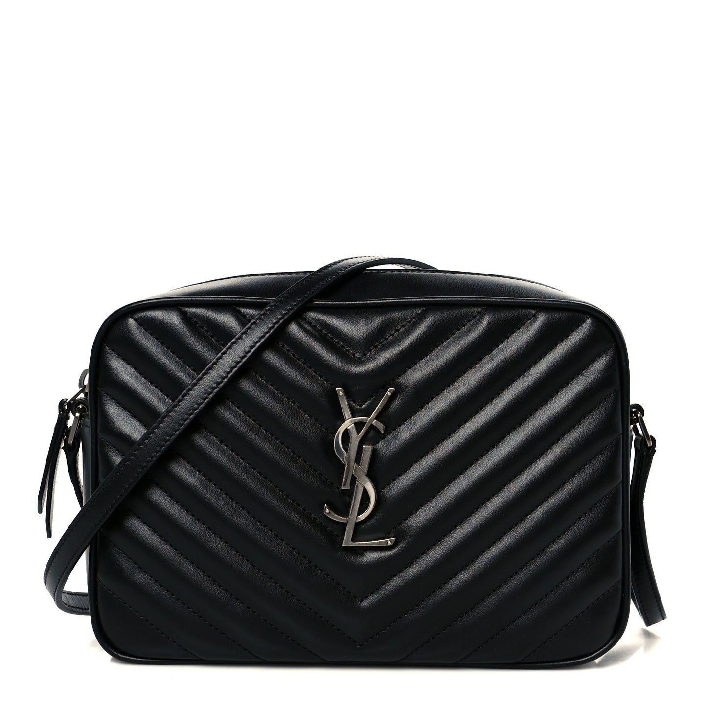 Calfskin Matelasse Monogram Lou Camera Bag Black