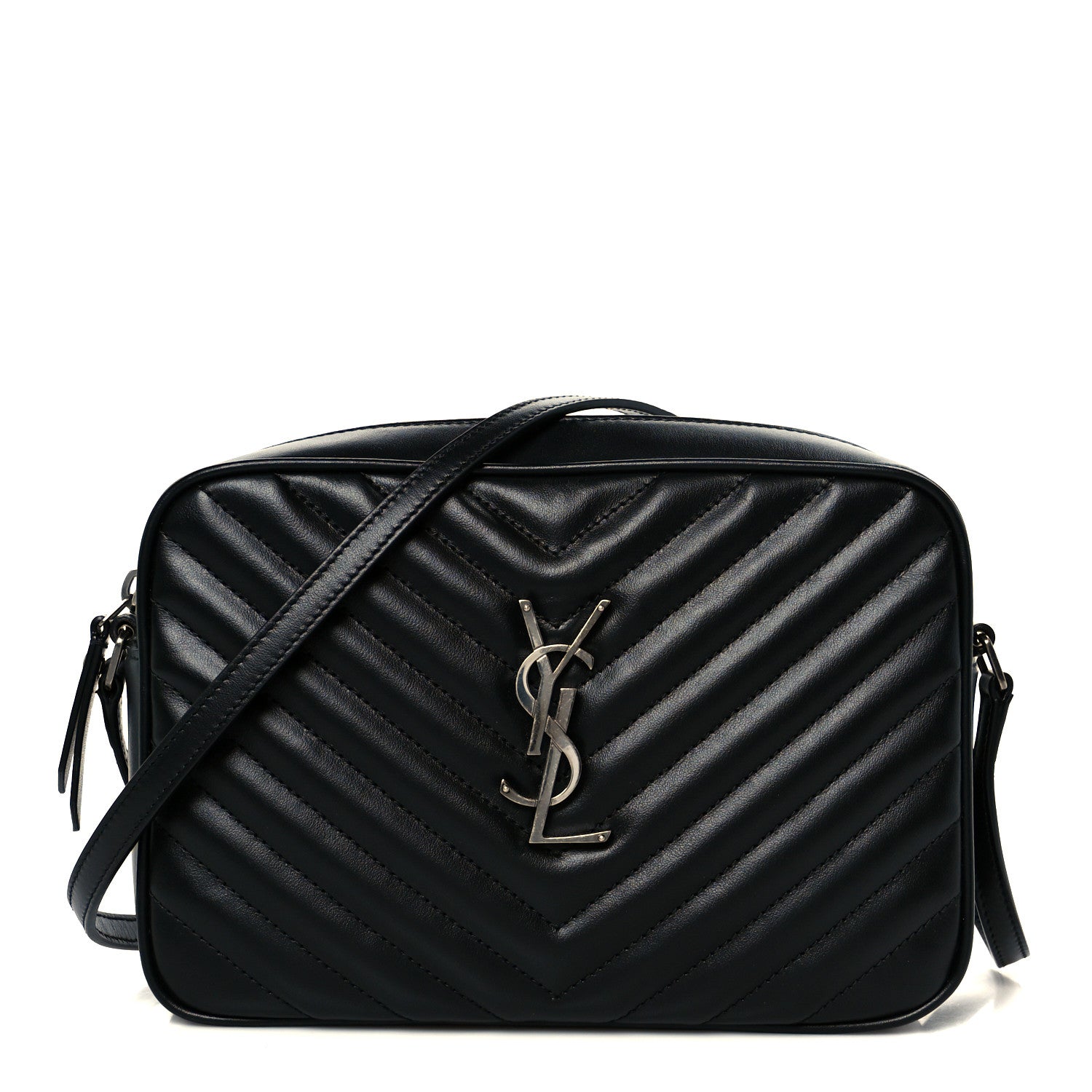 Saint Laurent Calfskin Matelasse Monogram Lou Camera Bag Black 1 of 10