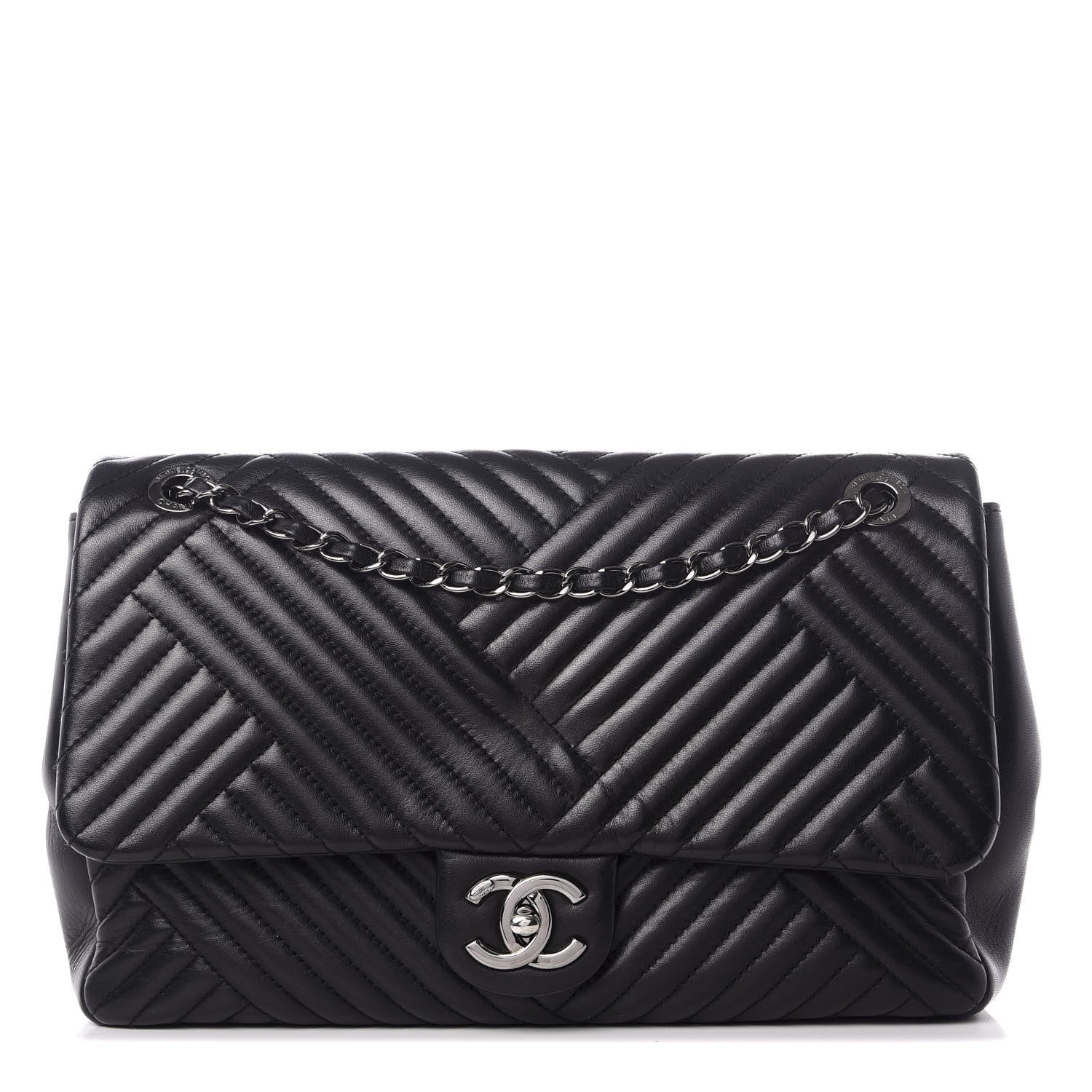 Chanel Lambskin Large CC Crossing Flap Black 1 of 8