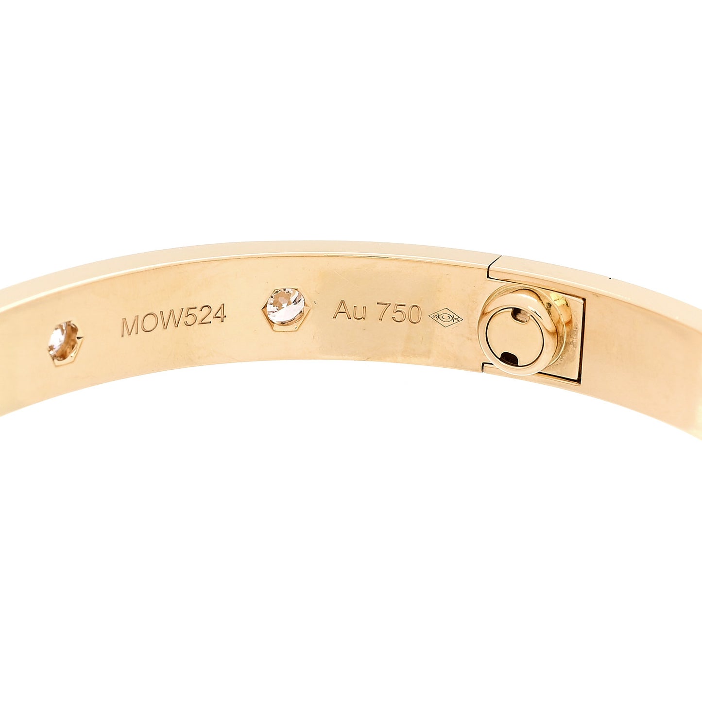 18K Yellow Gold 10 Diamond LOVE Bracelet 16