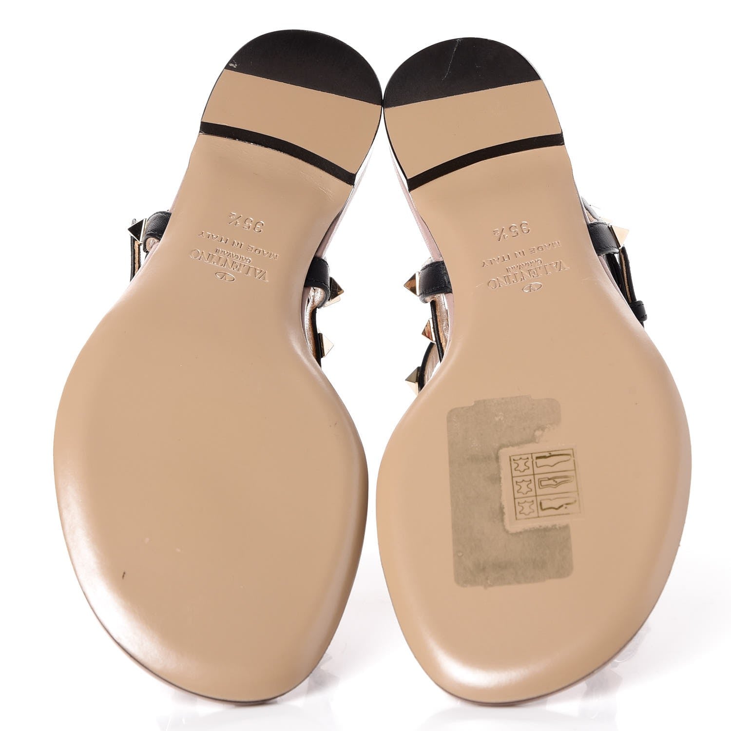Valentino Garavani Calfskin Rockstud Ankle Wrap Flat Thong Sandals 35.5 Black Poudre 5 of 9