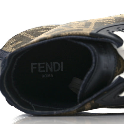 Fendi X SARAH COLEMAN Fabric Jacquard FF Vertigo Mens Fendi Force High Top Sneakers 8 Tobacco Black 7 of 9