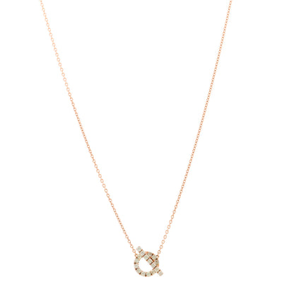 Hermes 18K Rose Gold Green Sapphire Finesse Pendant Necklace 1 of 6