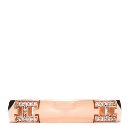 Hermes 18K Rose Gold Diamond Ever Herakles Four-Station Wedding Band Ring 50 5.25 3 of 5