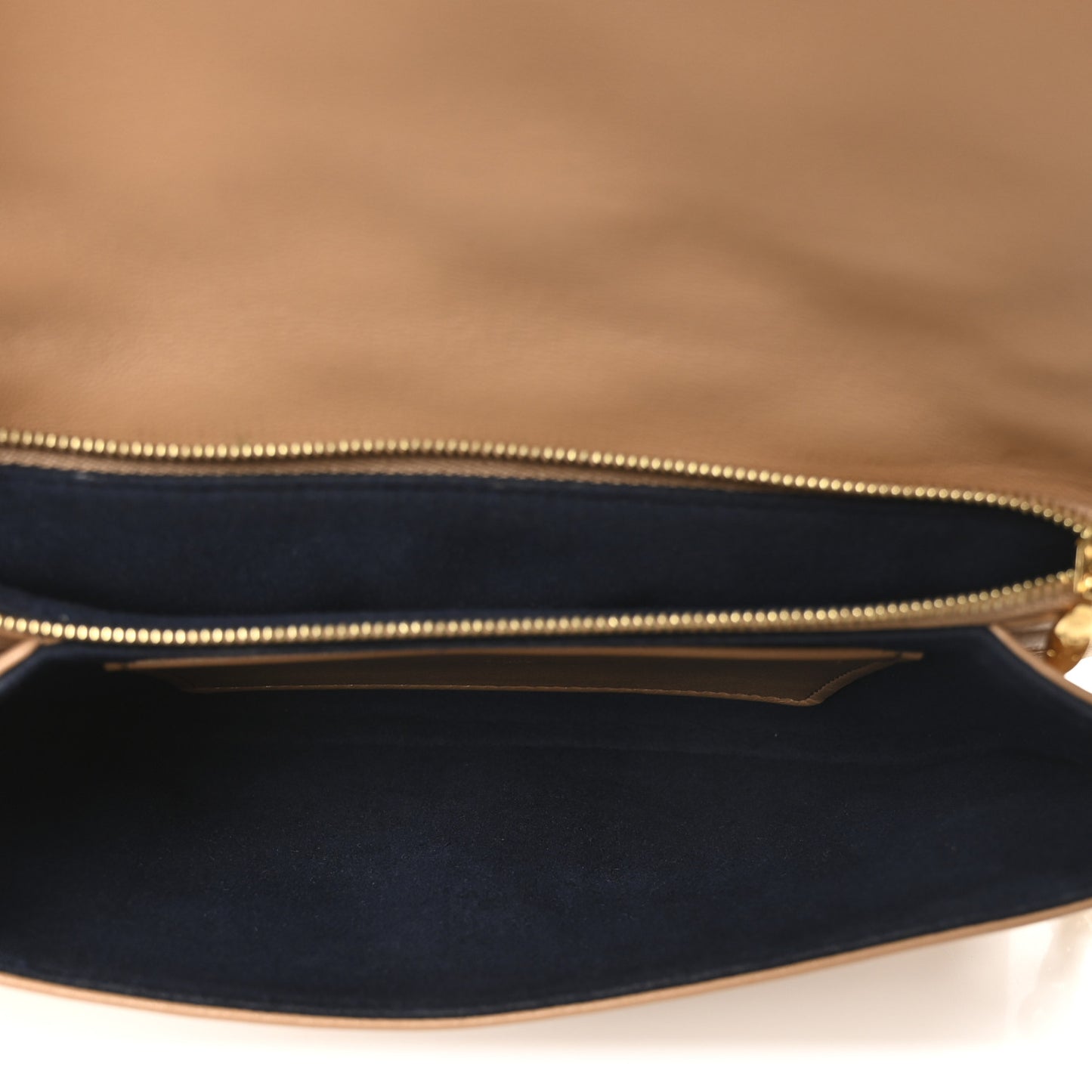 Lambskin Embossed Monogram Pochette Coussin Camel