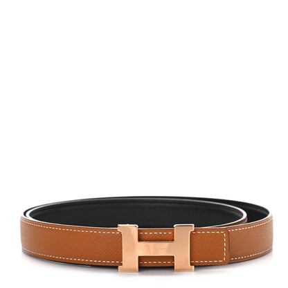 Hermes Swift Epsom 24mm Mini Constance H Belt 95 38 Black Gold 1 of 7