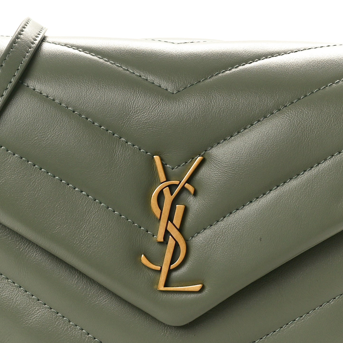 Calfskin Y Quilted Monogram Toy Loulou Crossbody Bag Light Sage