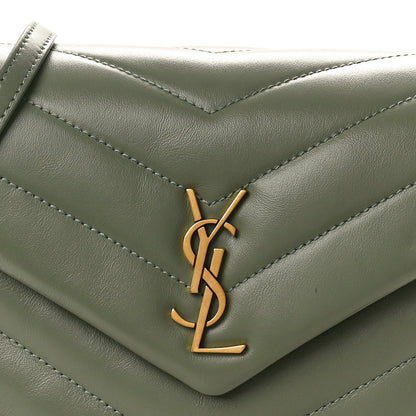 Saint Laurent Calfskin Y Quilted Monogram Toy Loulou Crossbody Bag Light Sage 8 of 10