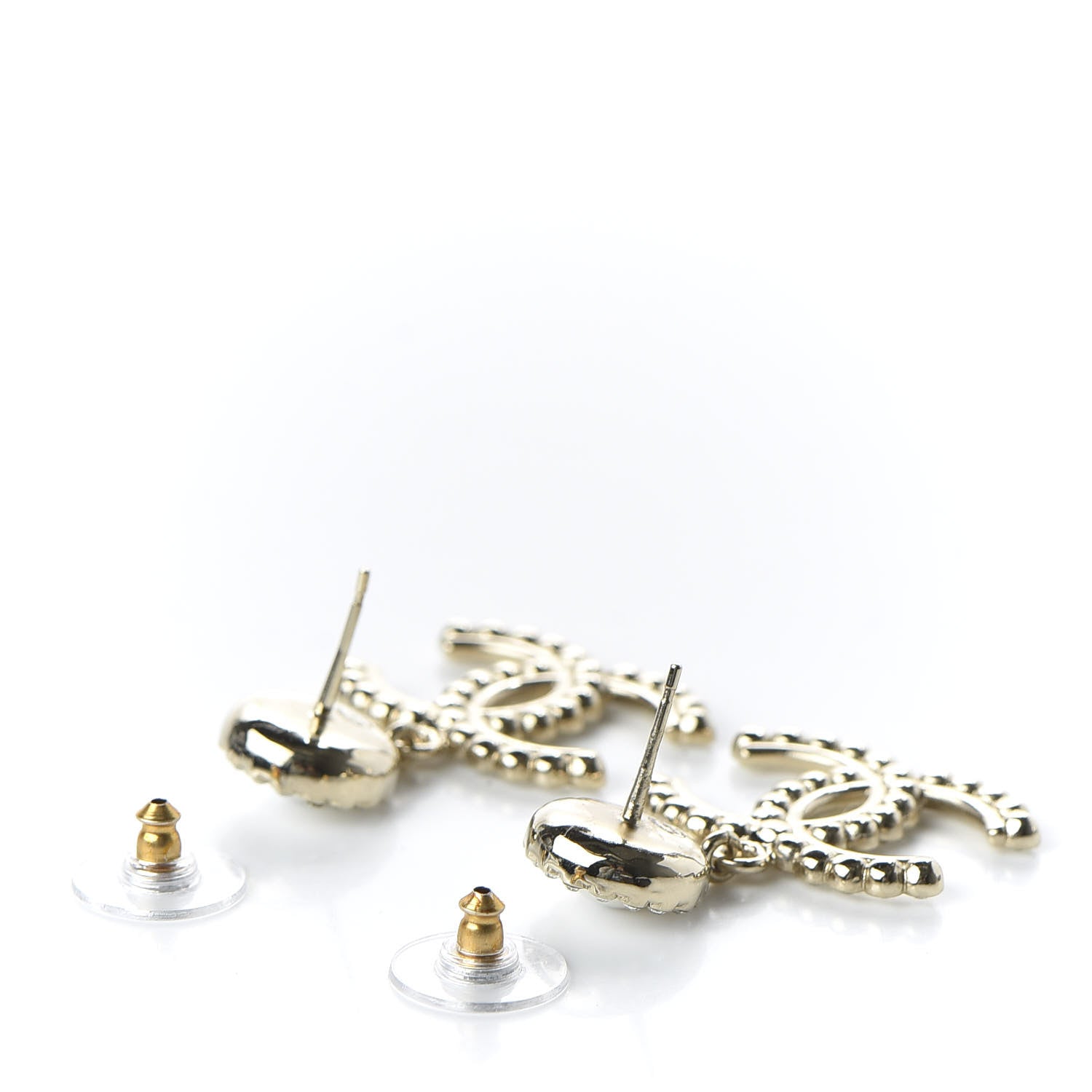 Chanel Crystal Pearl Bow-tiful CC Drop Earrings Gold 3 of 5