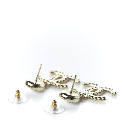 Chanel Crystal Pearl Bow-tiful CC Drop Earrings Gold 3 of 5
