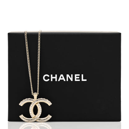 Chanel Baguette Crystal Logo CC Chain Necklace Gold 6 of 6
