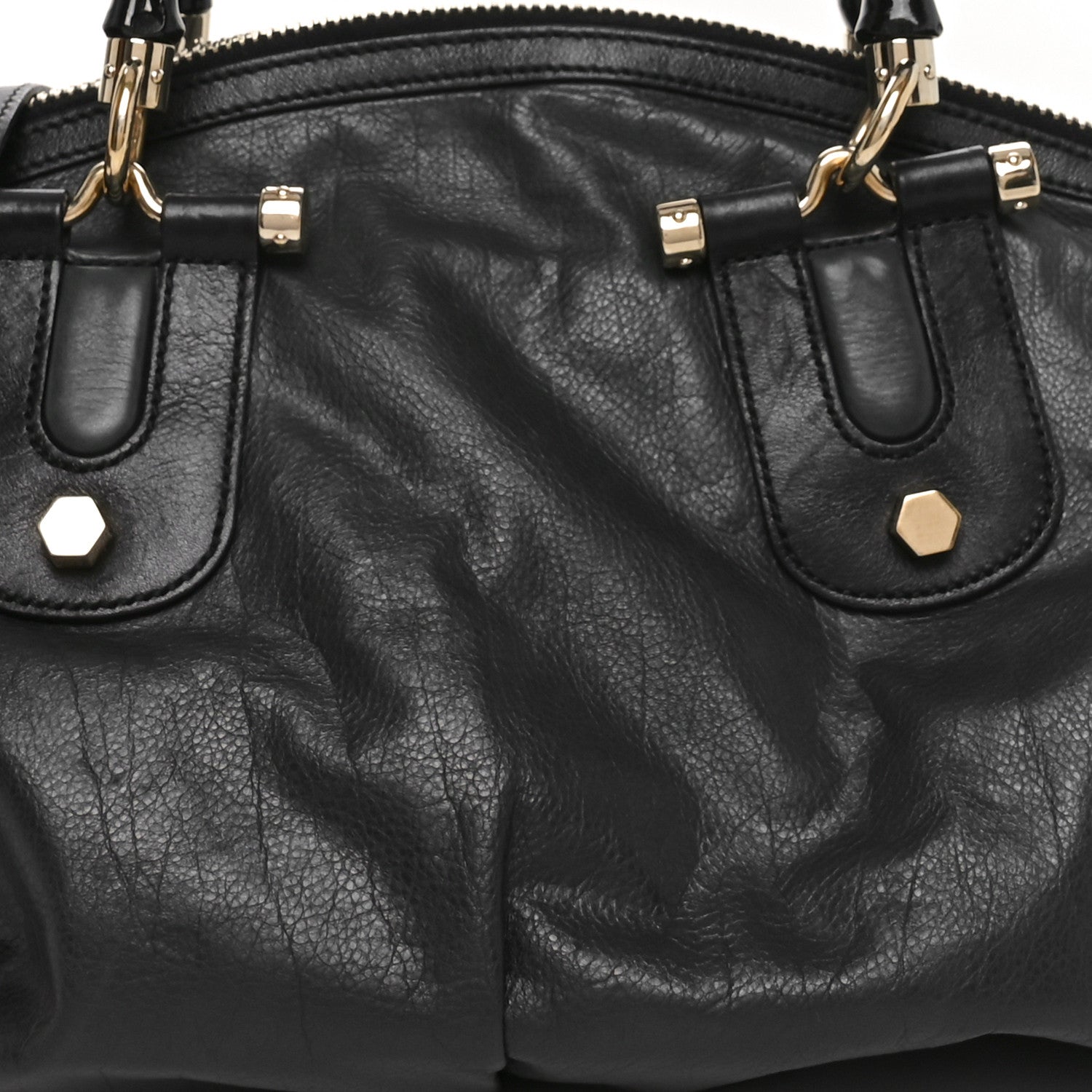 Gucci Calfskin Pop Bamboo Top Handle Tote Black 8 of 10