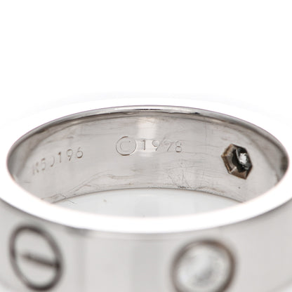 Cartier 18K White Gold 3 Diamond 5.5mm LOVE Ring 51 5.75 6 of 6