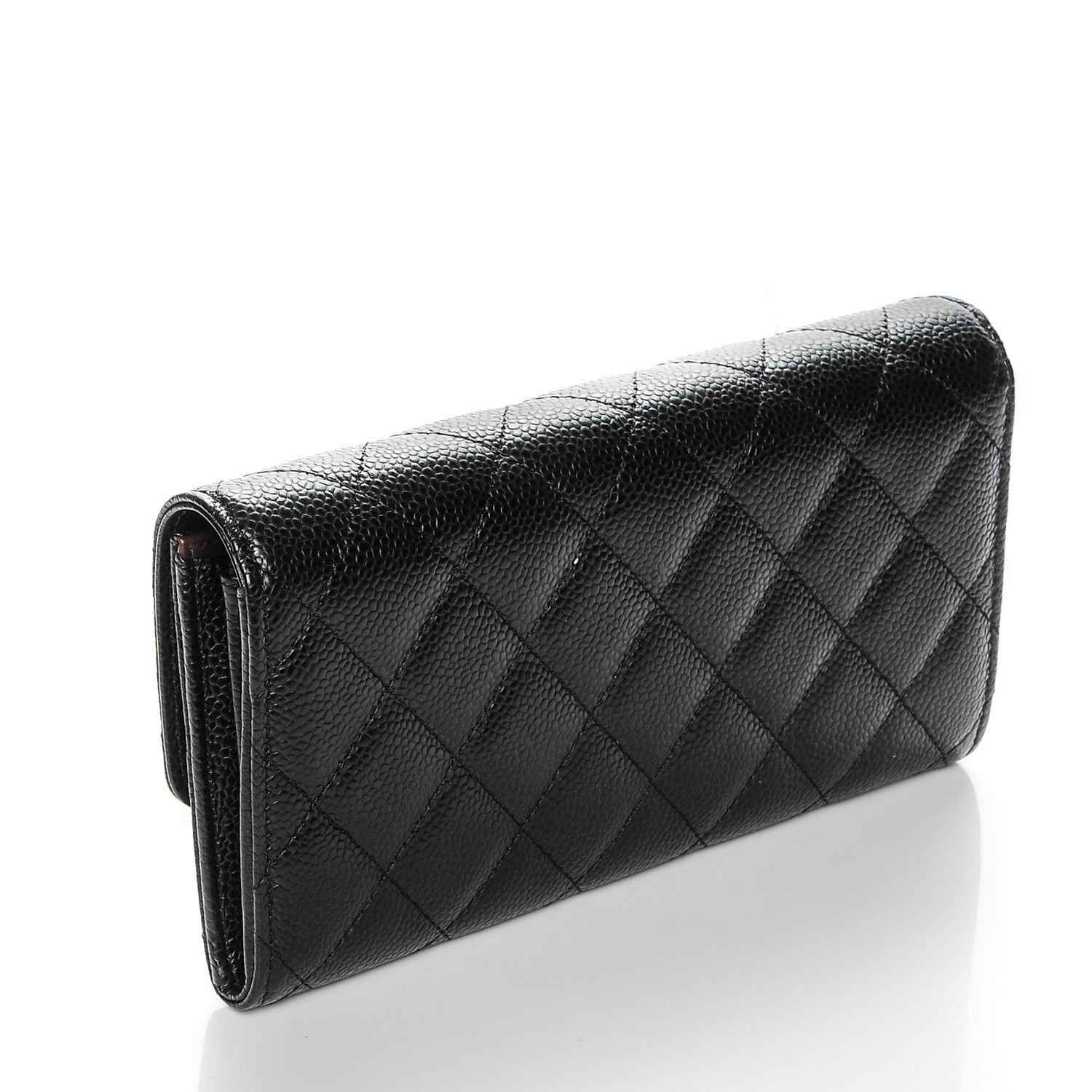 Chanel Caviar Quilted Large Gusset Flap Wallet Black 3 of 8