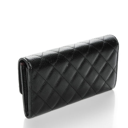 Chanel Caviar Quilted Large Gusset Flap Wallet Black 3 of 8