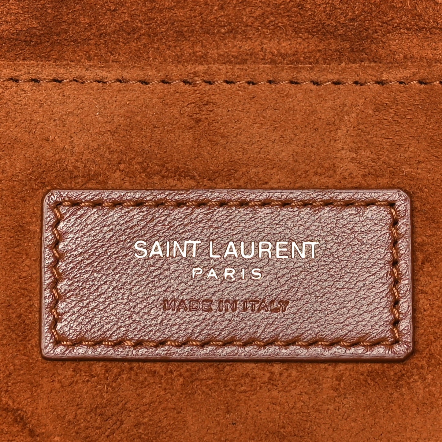 Calfskin Rive Gauche Zipped Pouch Vintage Brown Gold