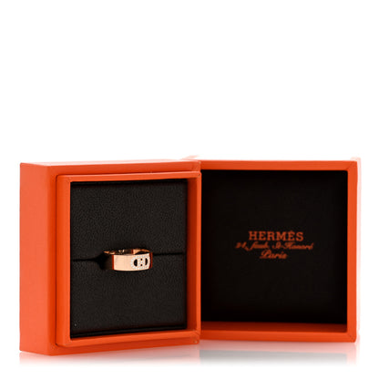 Hermes 18K Rose Gold Diamond PM H D'Ancre Ring 51 5.75 5 of 5