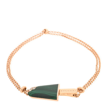 Bulgari 18K Rose Gold Diamond Malachite Gelati Bracelet SM 1 of 3