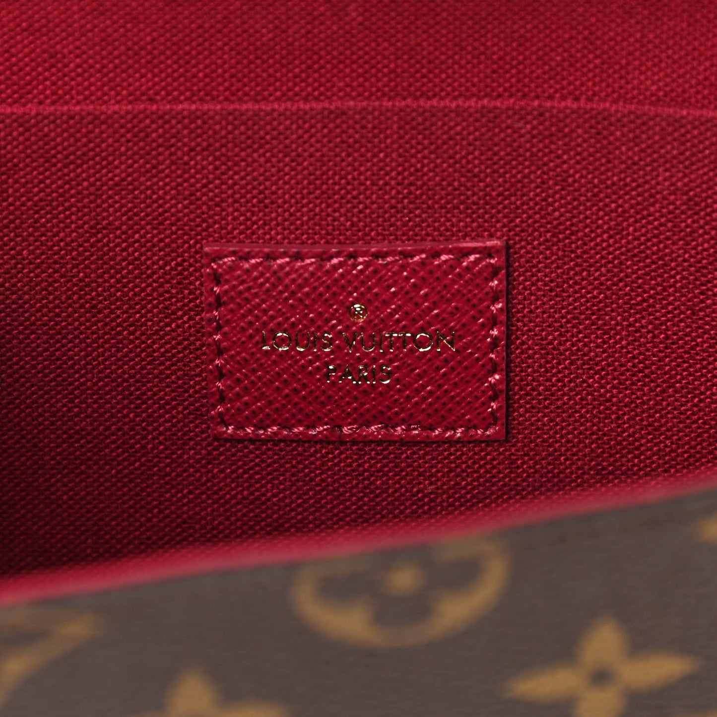 Monogram Pochette Felicie Chain Wallet Fuchsia