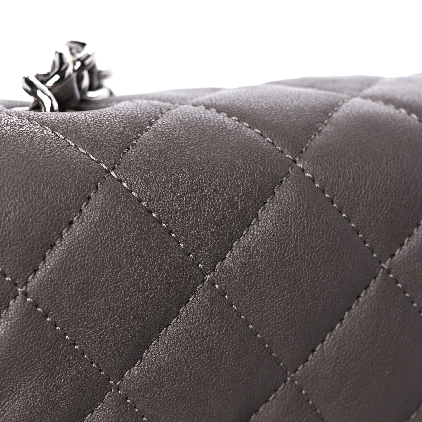 Washed Lambskin Quilted Mini Chain Around Flap Taupe