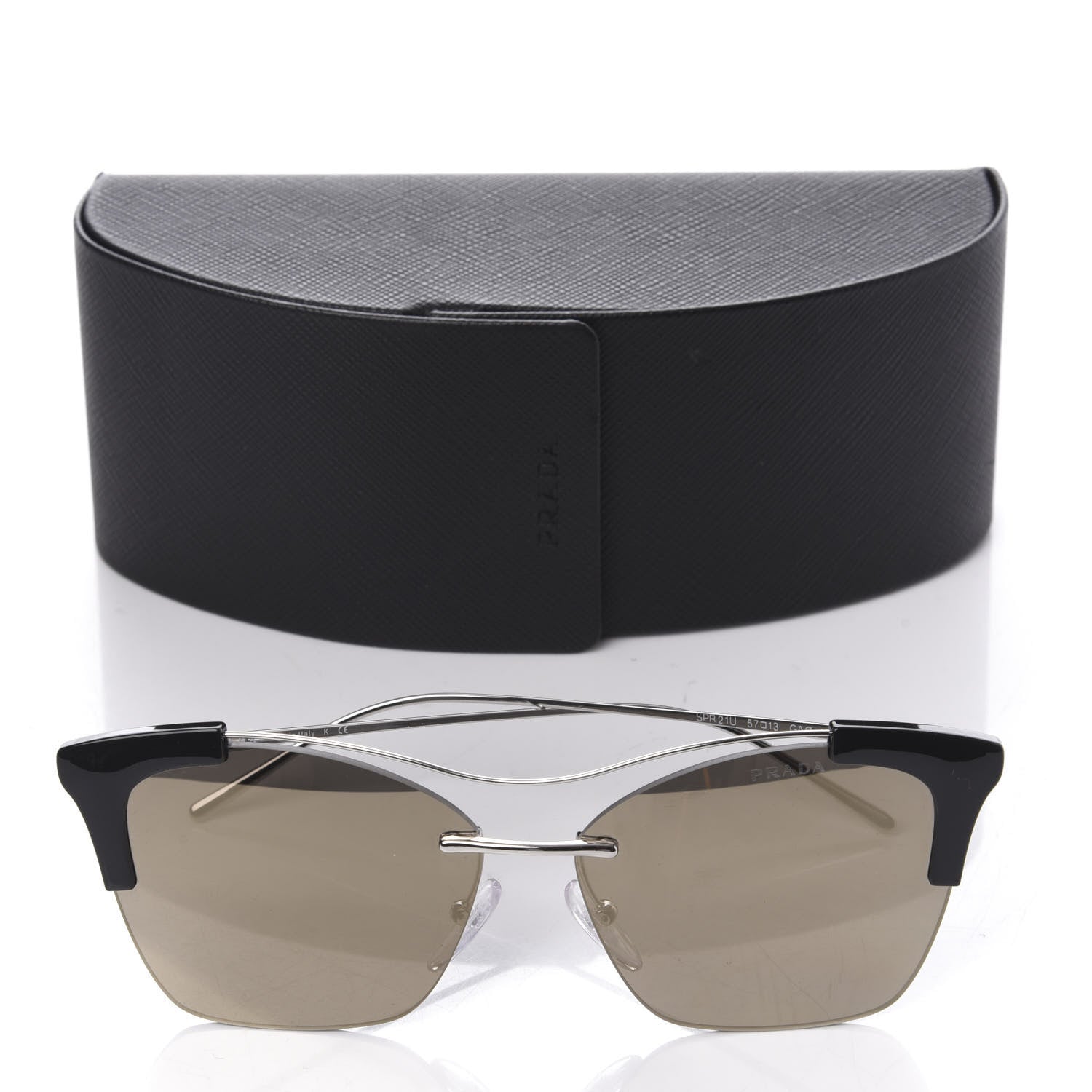 Prada Cat Eye Sunglasses SPR 21U Black 8 of 8