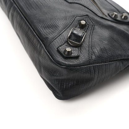 Balenciaga Calfskin Lizard Embossed Classic Hardware First Black 11 of 12