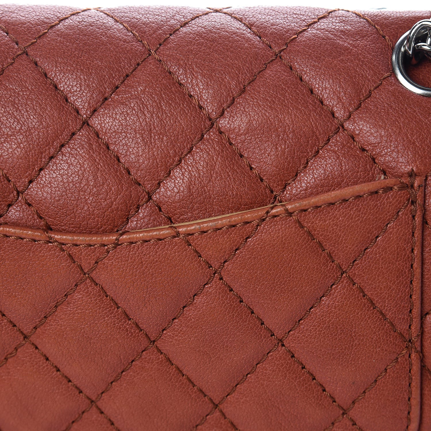 Chanel Glazed Lambskin Quilted Medium Double Flap Bijoux Chain Dark Orange 14 of 17
