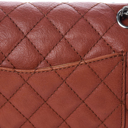 Chanel Glazed Lambskin Quilted Medium Double Flap Bijoux Chain Dark Orange 14 of 17